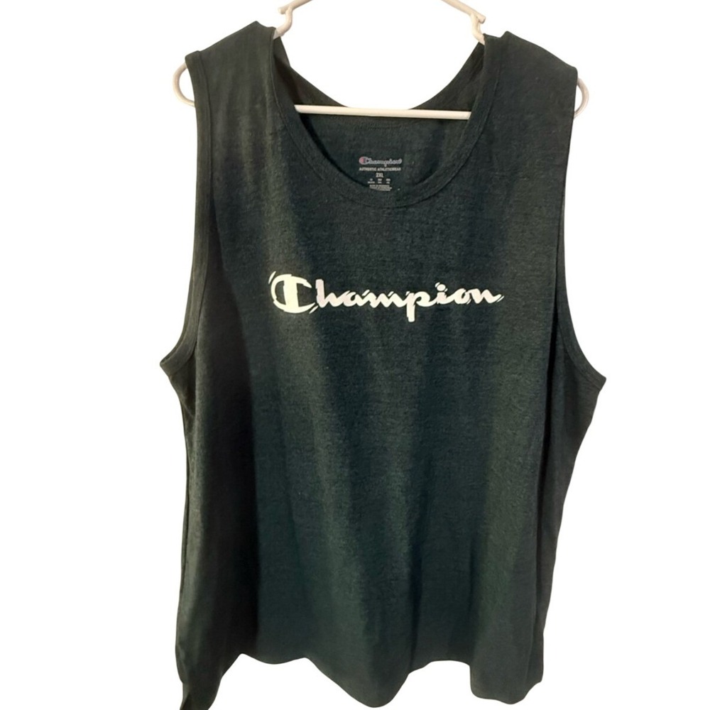 Champion Women's Forest Green Muscle Tank with White‎ Logo size 2XL